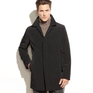 Kenneth Cole New York Single Button Trench Black Coat